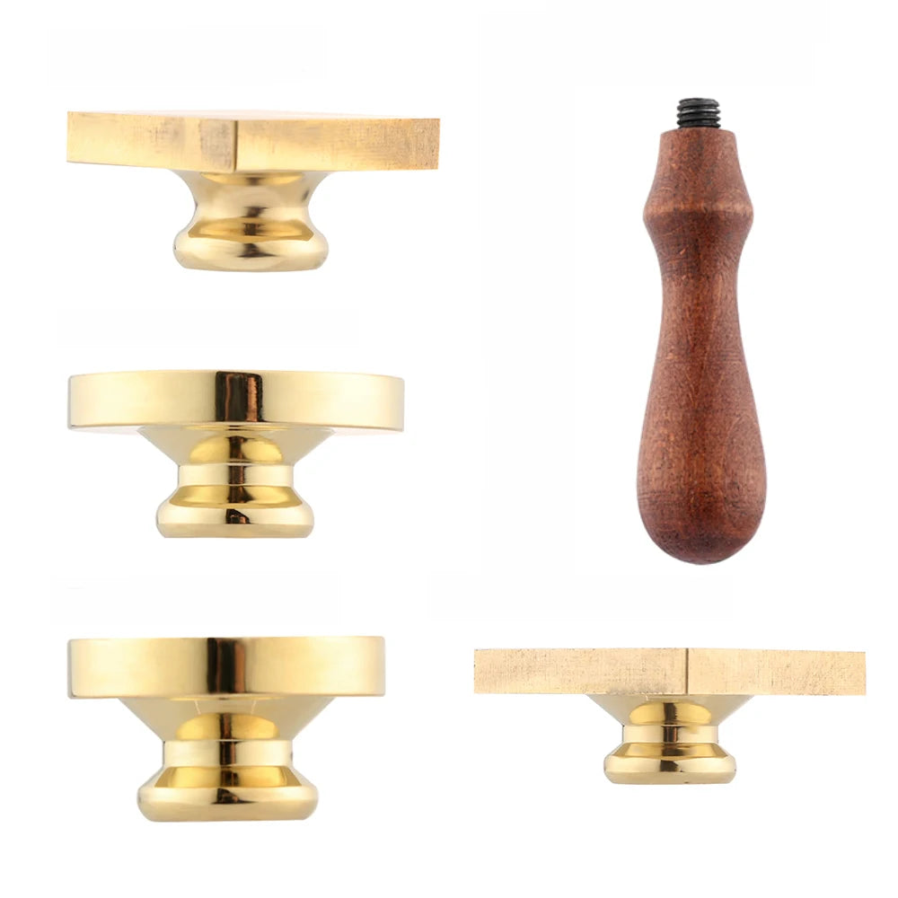 Brass wax seal stamp head with message design