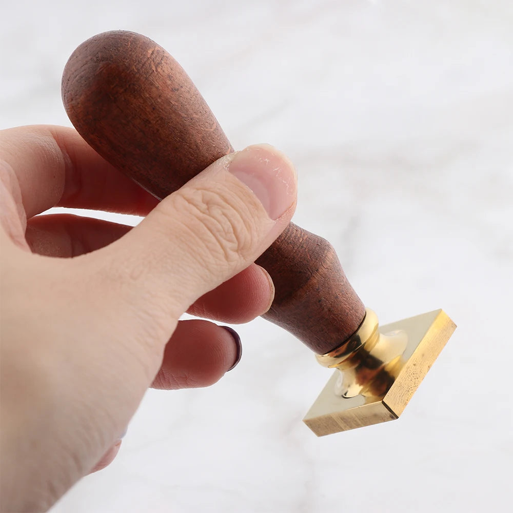 Brass wax seal stamp head with message design