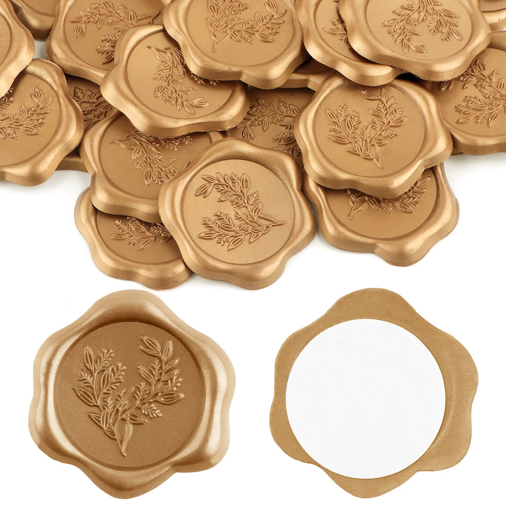 Champagne gold self-adhesive wax seal stickers