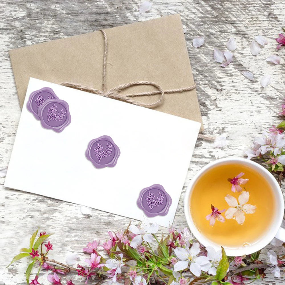 Eucalyptus seal sticker on an envelope