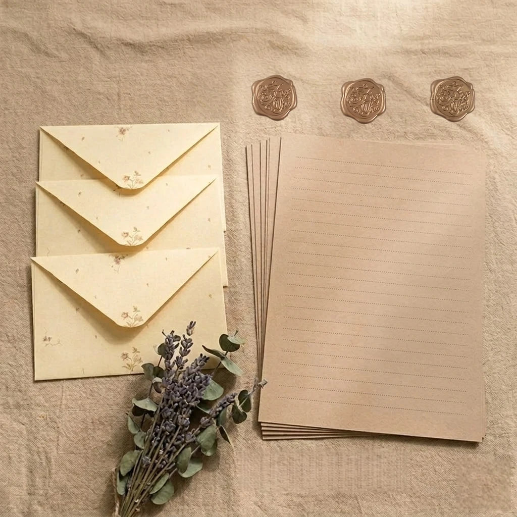 Vintage floral letter writing paper and envelopes