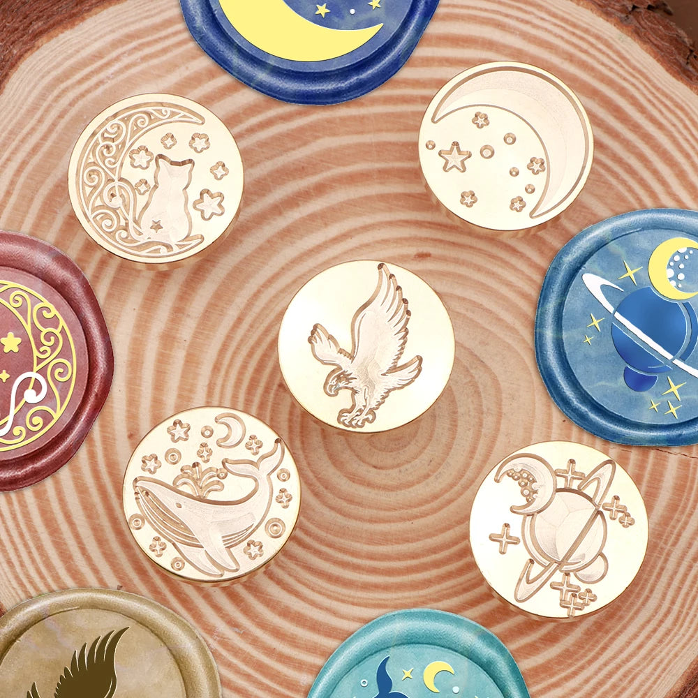 Celestial brass wax seal stamp heads