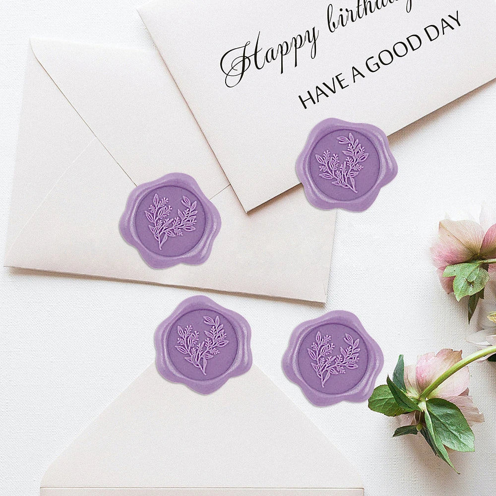 Self-adhesive wax seal stickers for wedding invitations