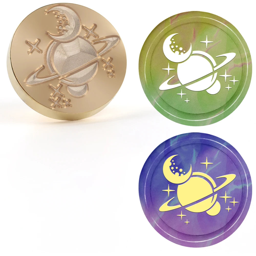 Celestial brass wax seal stamp heads