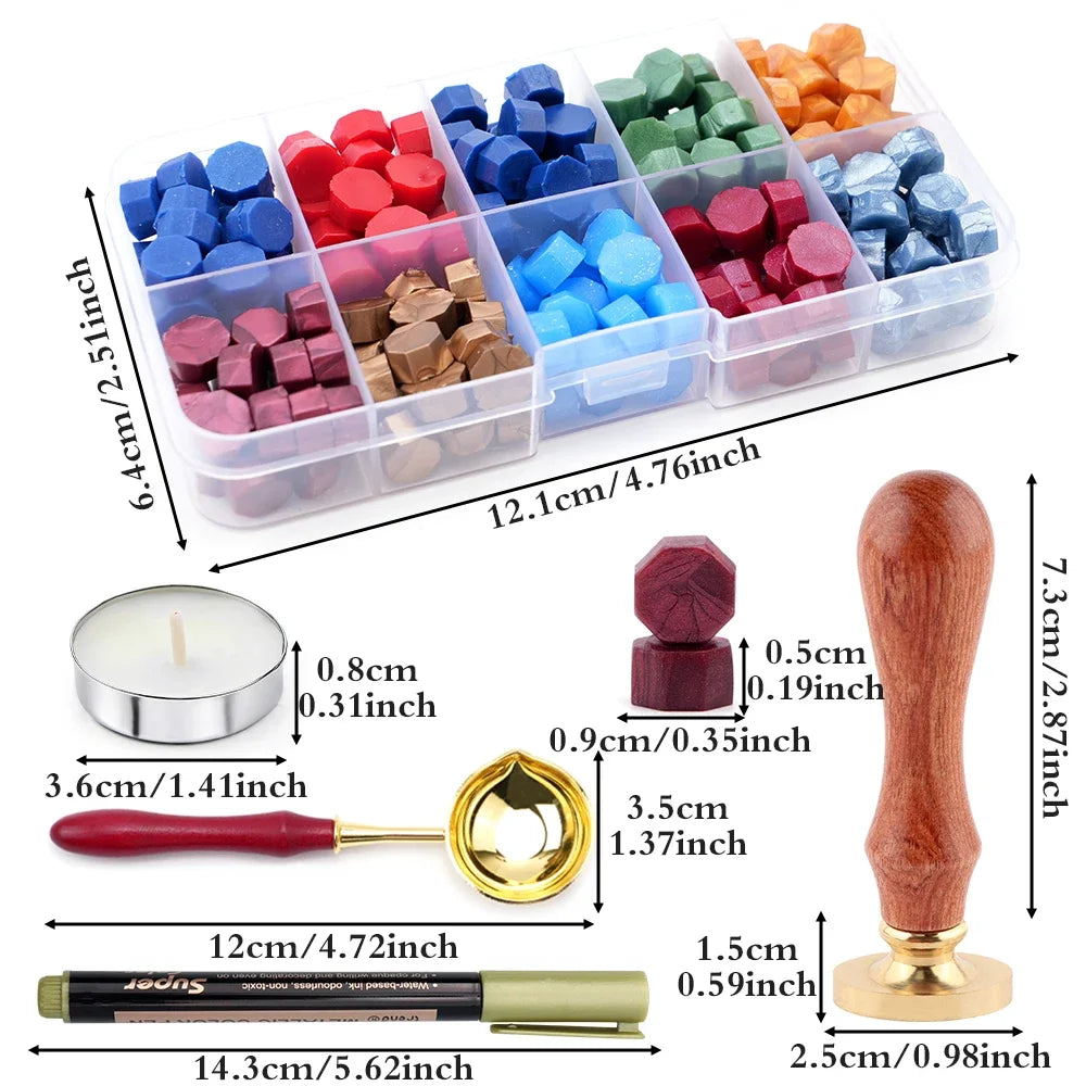 Initial wax seal stamp gift set