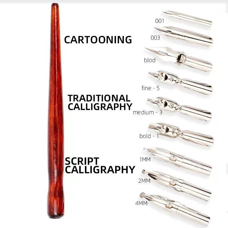 Vintage calligraphy dip pen with nibs