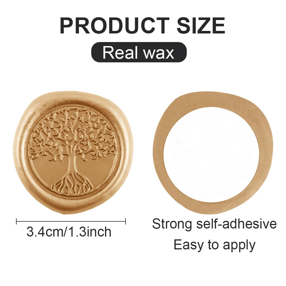 Champagne gold self-adhesive wax seal stickers