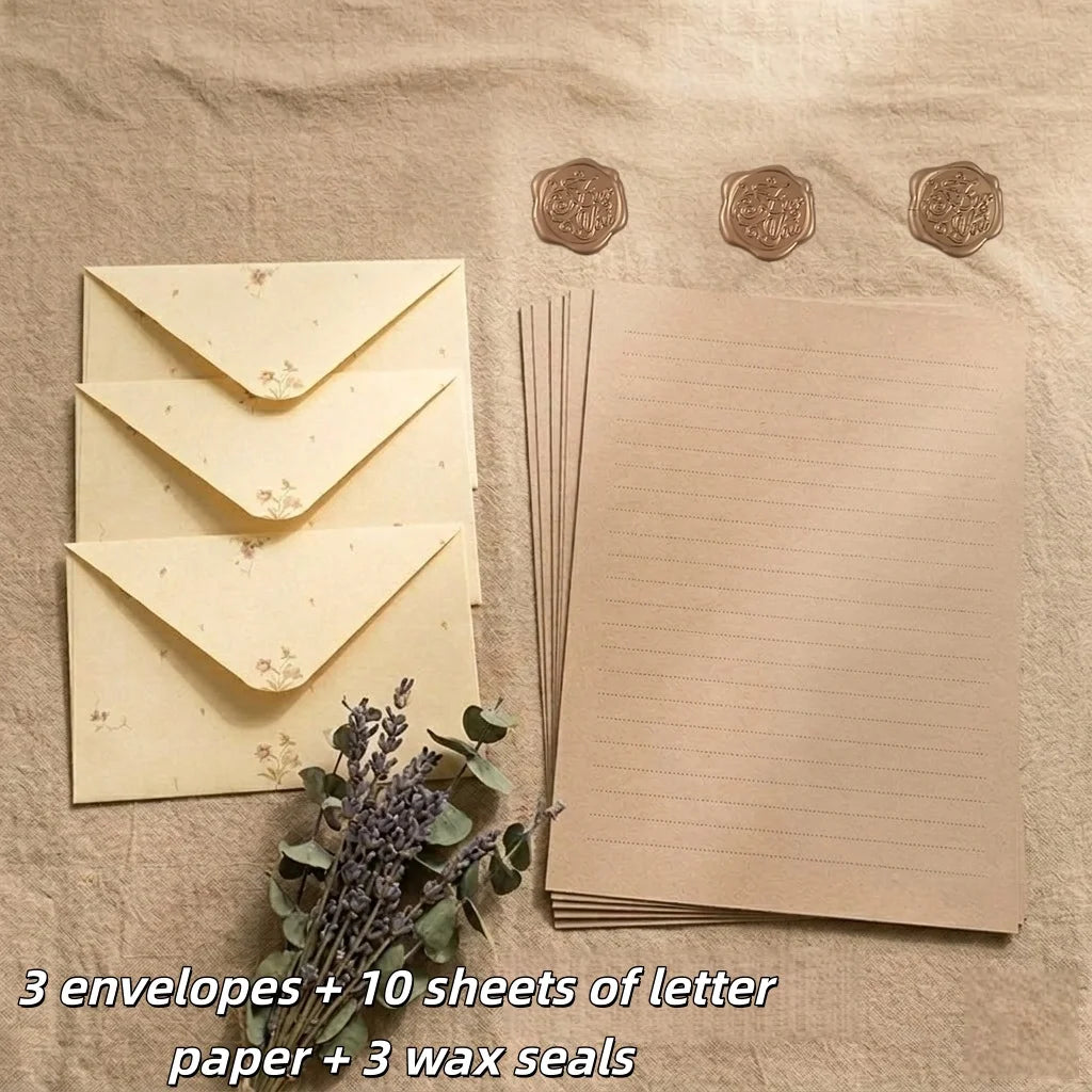Vintage floral letter writing paper and envelopes