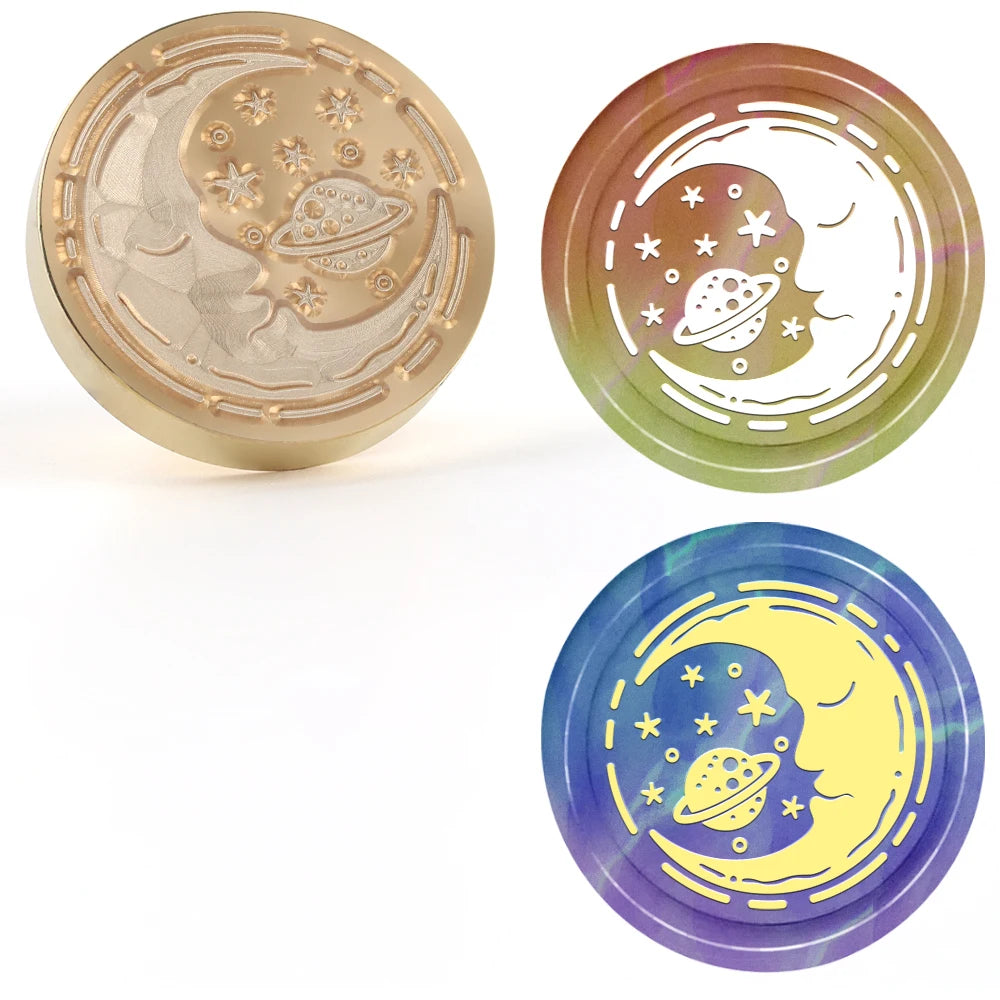 Celestial brass wax seal stamp heads