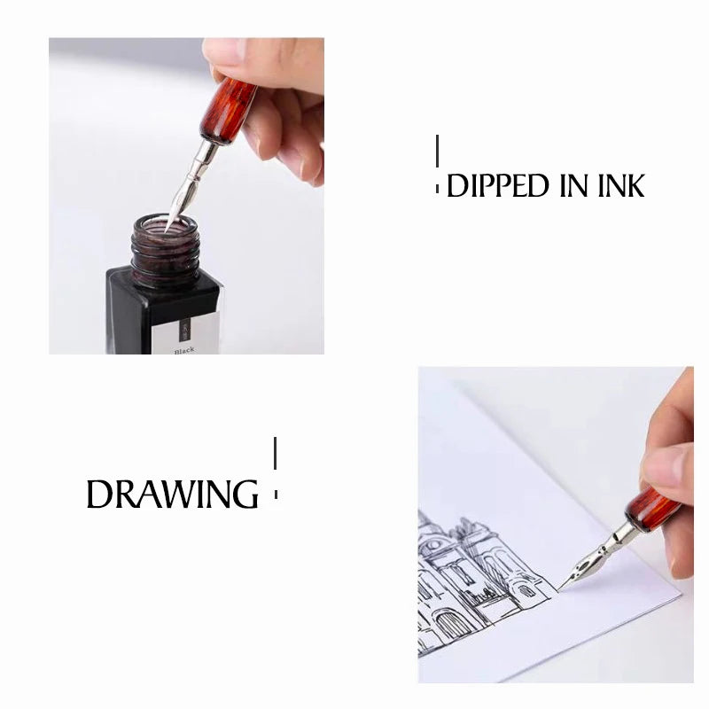 Vintage calligraphy dip pen with nibs