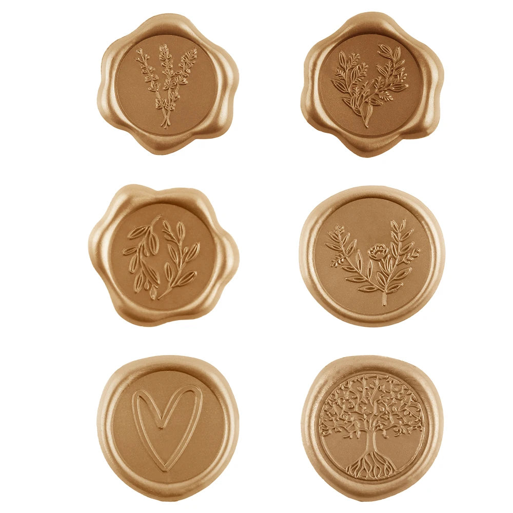 Gold wax seal stickers for wedding invitations