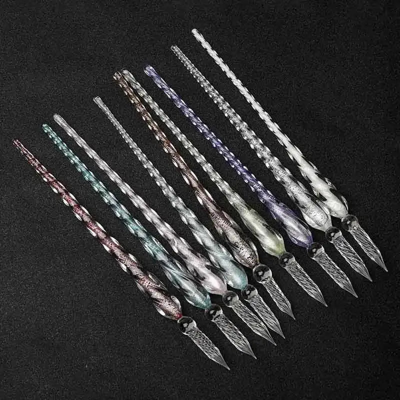 Glass dip pen for calligraphy and letter writing