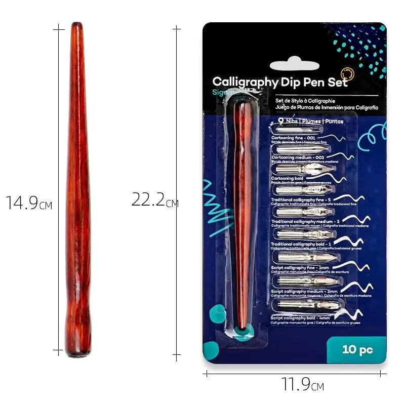 Vintage calligraphy dip pen with nibs