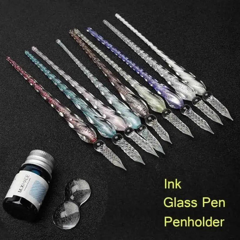 Glass dip pen and shimmer ink in gift box