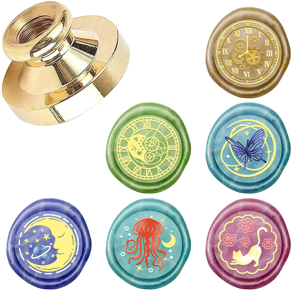 Celestial brass wax seal stamp heads