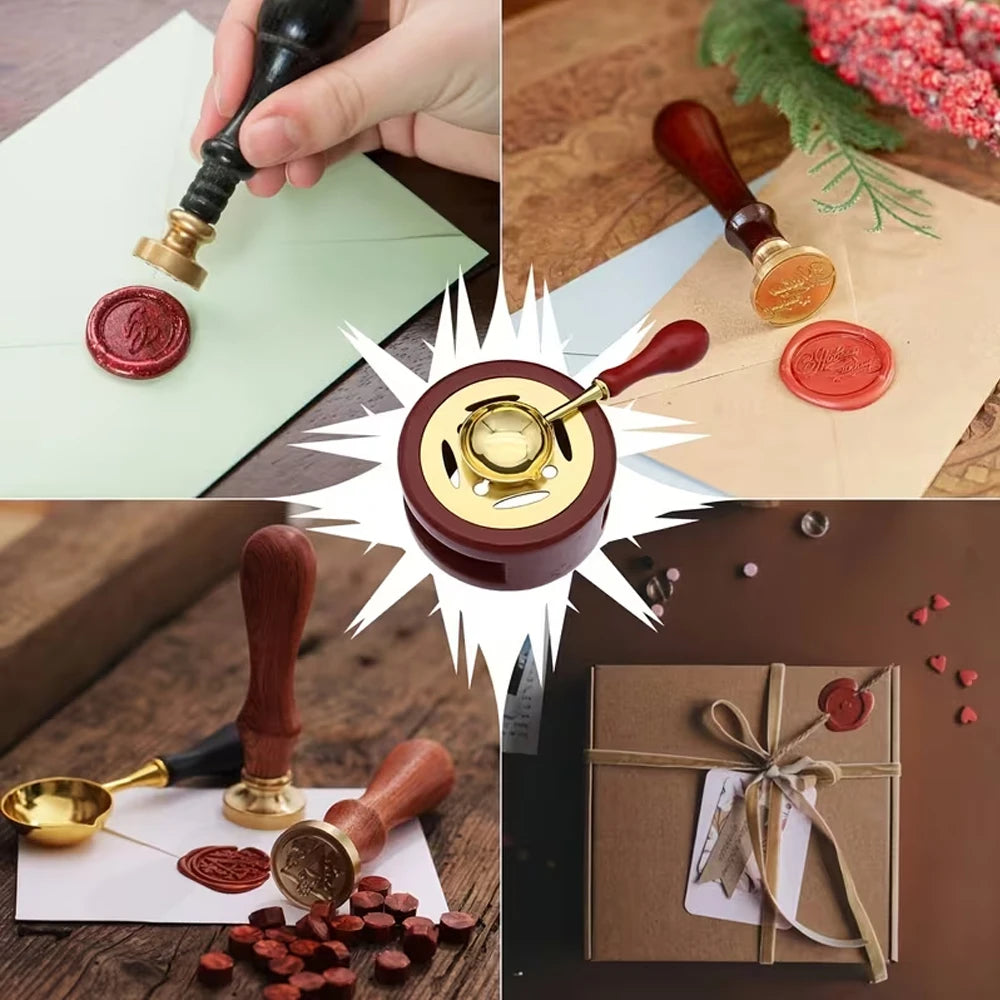 Wax melting stove kit for sealing letters and invitations