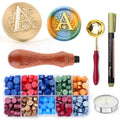 Personalised letter wax seal stamp and melting spoon
