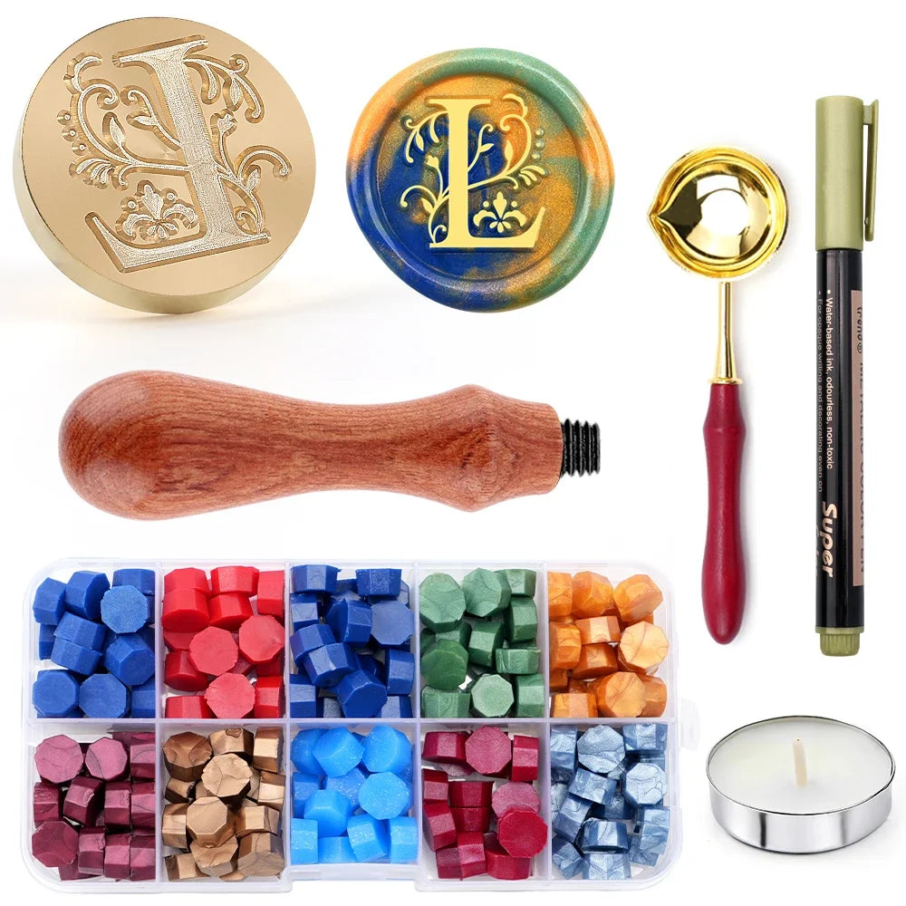 Initial Wax Seal Stamp Kit (A–Z)
