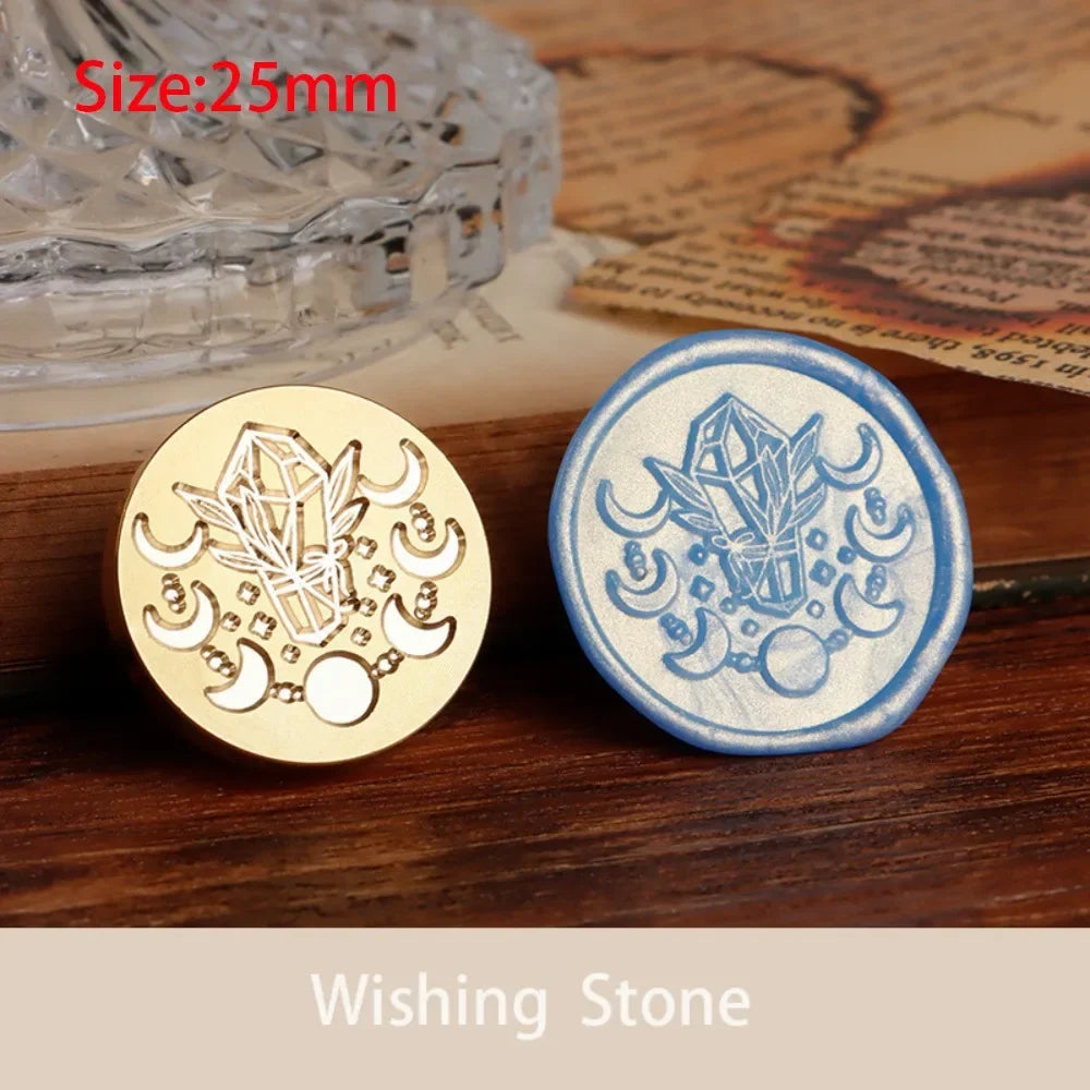 Brass wax seal stamp and rosewood handle