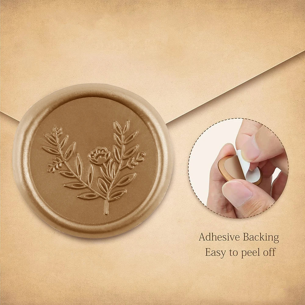 Champagne gold self-adhesive wax seal stickers