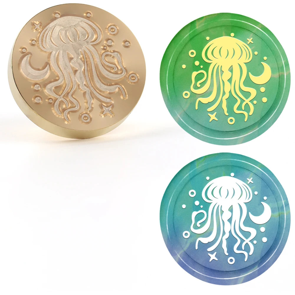 Celestial brass wax seal stamp heads
