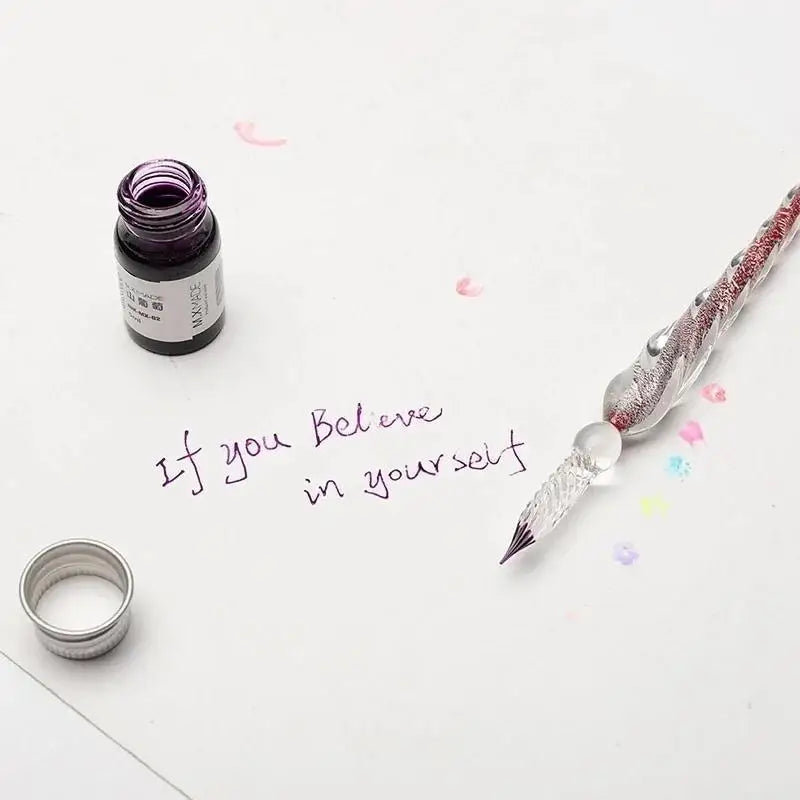 Glass dip pen and shimmer ink in gift box