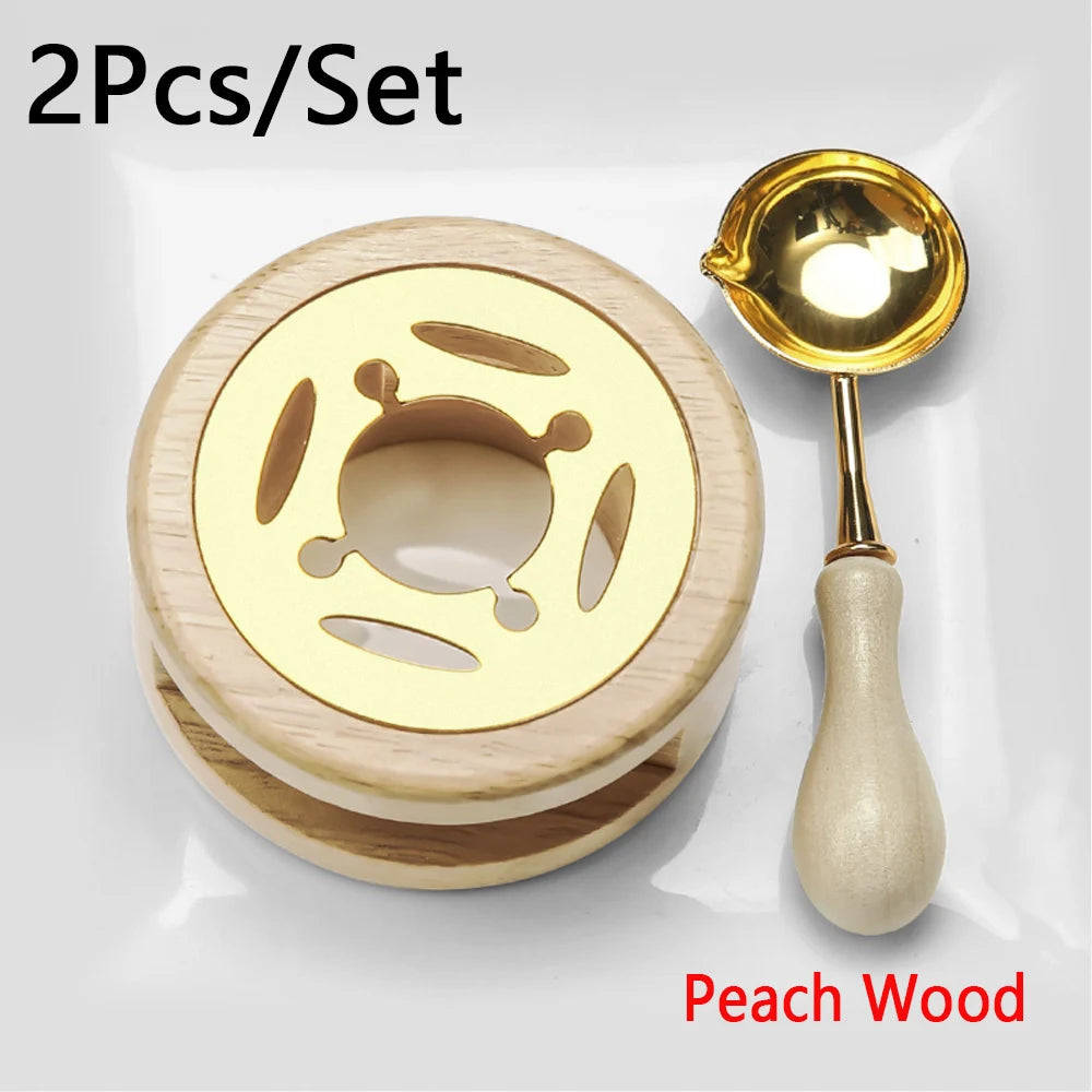 Wax seal melting spoon over tea light warmer