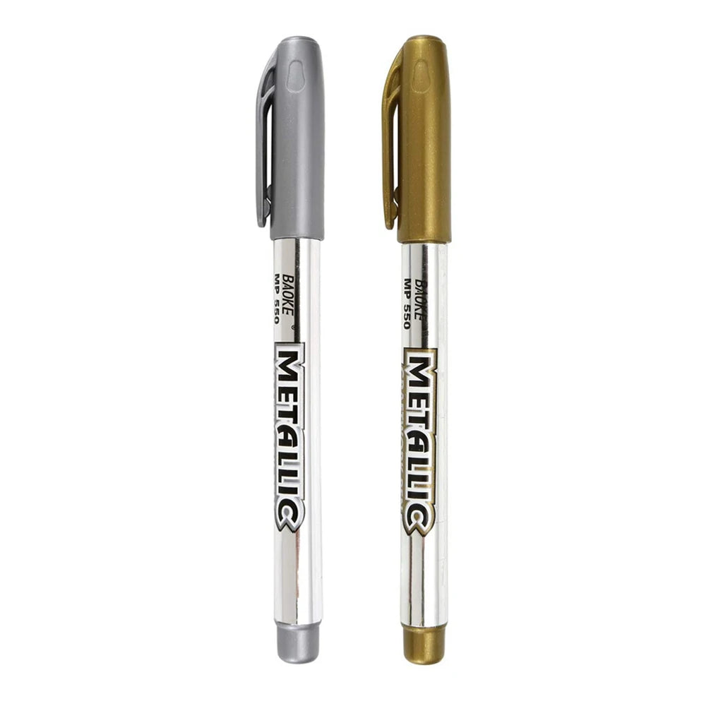 Gold and silver wax seal highlighter pens