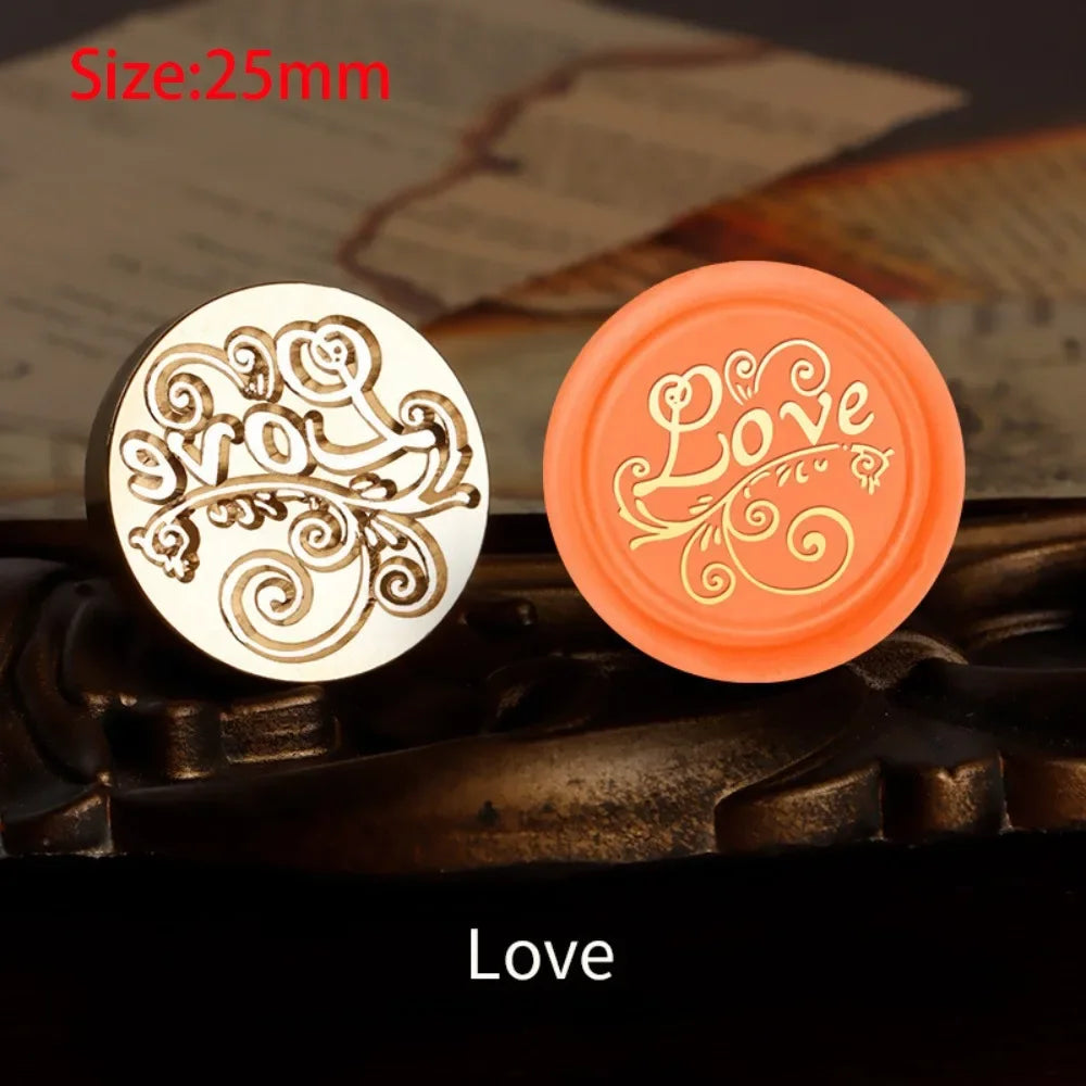 Brass wax seal stamp and rosewood handle