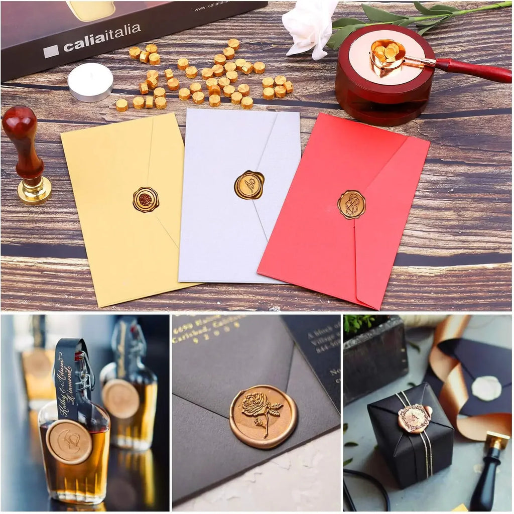Initial wax seal stamp gift set