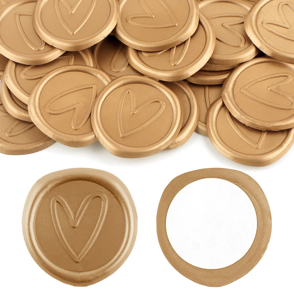 Champagne gold self-adhesive wax seal stickers