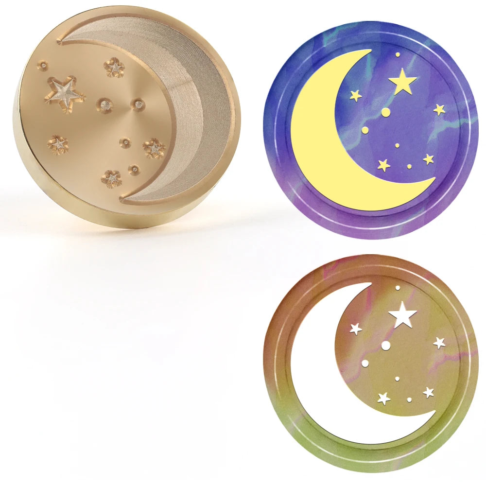 Celestial brass wax seal stamp heads