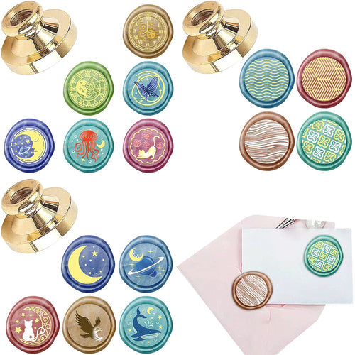Celestial brass wax seal stamp heads